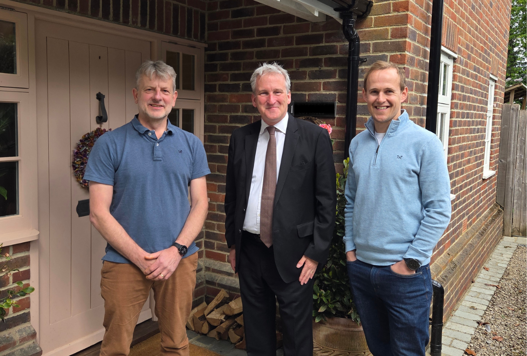 Damian Hinds MP visits tepeo ZEB home in East Hampshire
