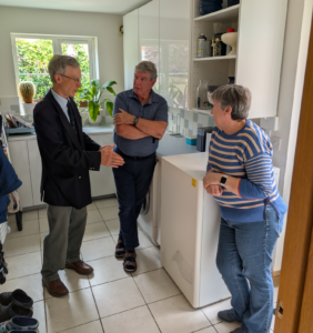 dr andrew murrison visits tepeo ZEB homeowners