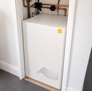 zeb tepeo heat battery boiler in cupboard