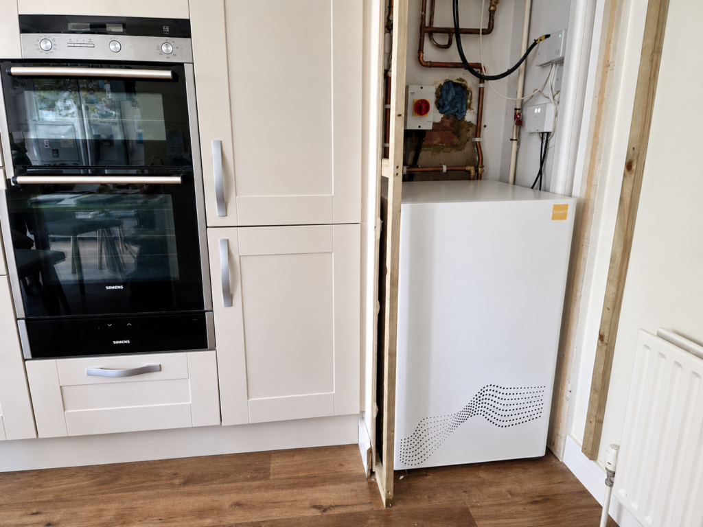 zeb heat battery boiler in kitchen in berkshire
